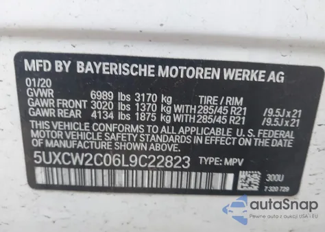 2020 BMW X7 xDrive40I из США, поврежденный, VIN 5UXCW2C06L9C22823